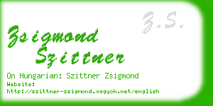 zsigmond szittner business card